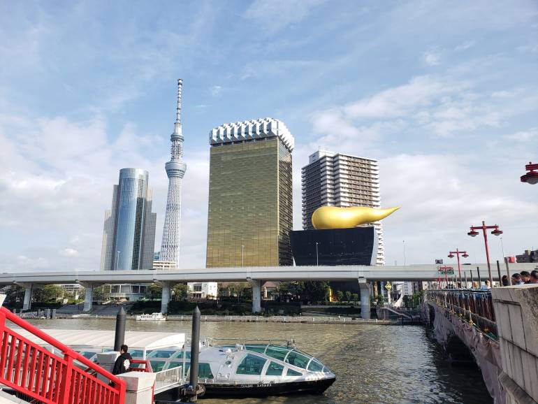 Asakusa with skytree and Asahi building