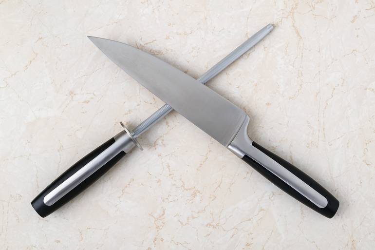 Carbon steel chef's knife