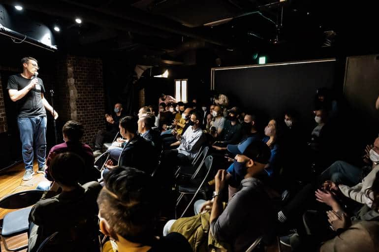 audience laughing at comedy in Tokyo Comedy Bar