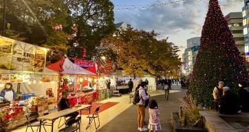 stalls at Ueno Christmas Market