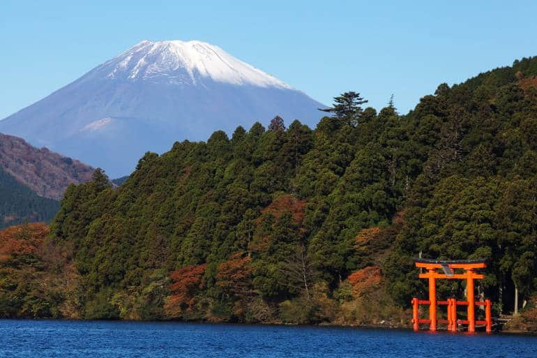 Hakone's Lake Ashi with Mt Fuji in the background