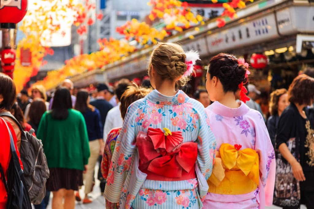 Kimono wearing at Sensoji, Asakusa