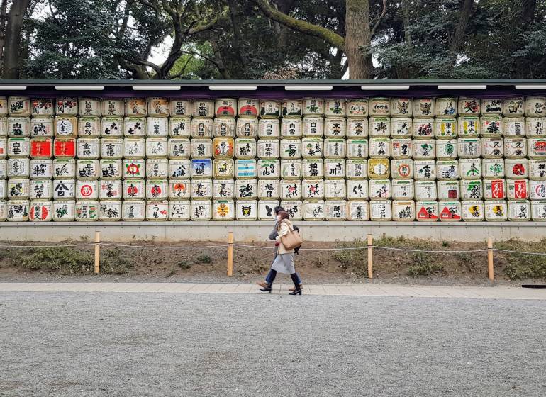 Sake Barrels at Meiji-jingu Shrine