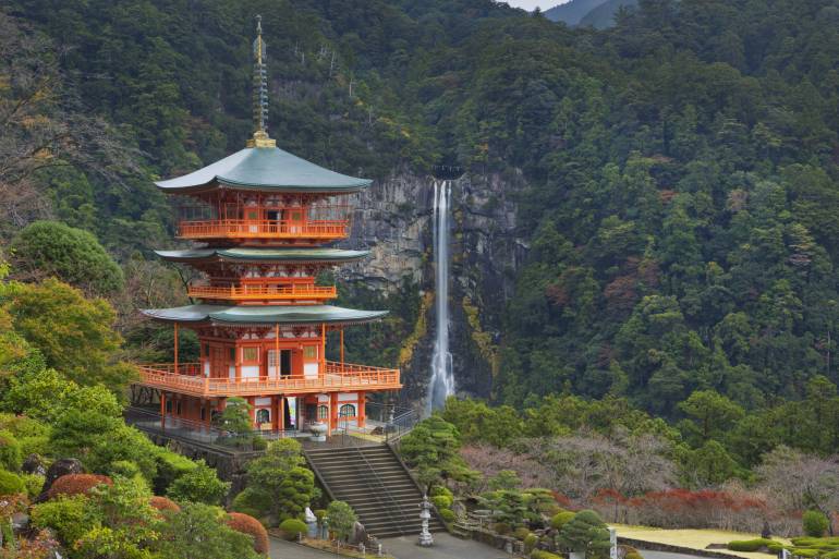 Pagoda and Nachi Falls, Wakayama Prefecture, Japan