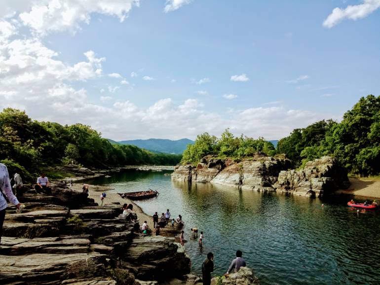 people by the arakawa river in nagatoro