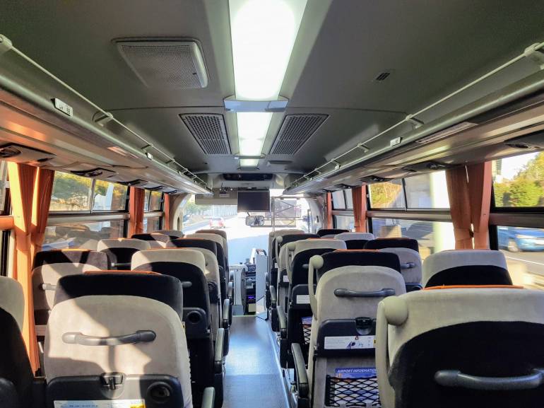 Interior of Limousine Bus to Narita Airport during COVID-19