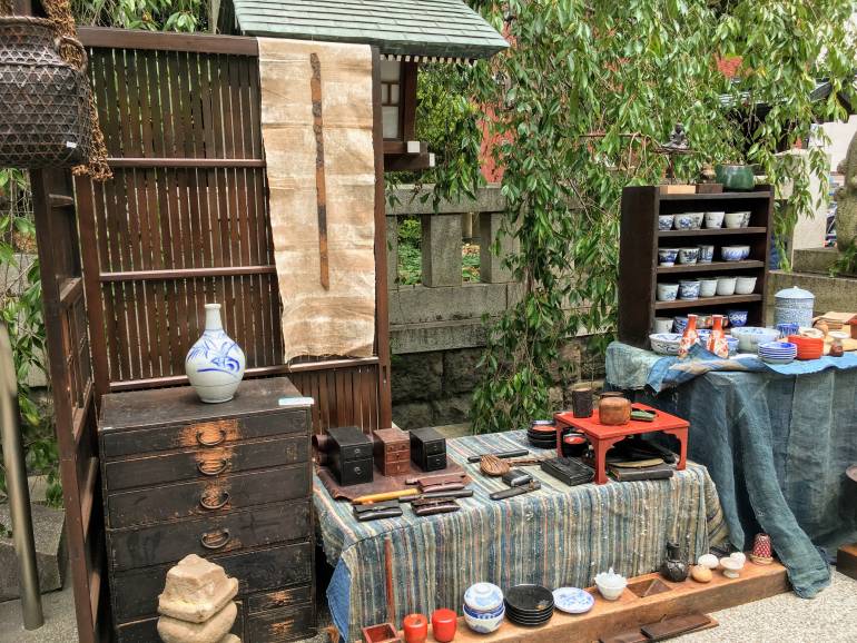 A stall at the Nogi Shrine market