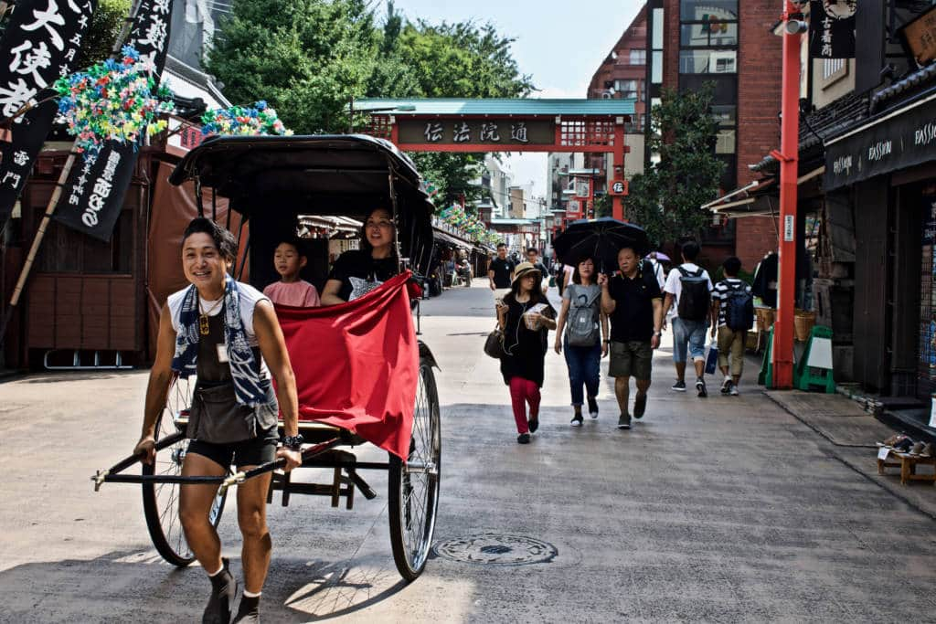 rickshaw driver in the streets of Asakusa