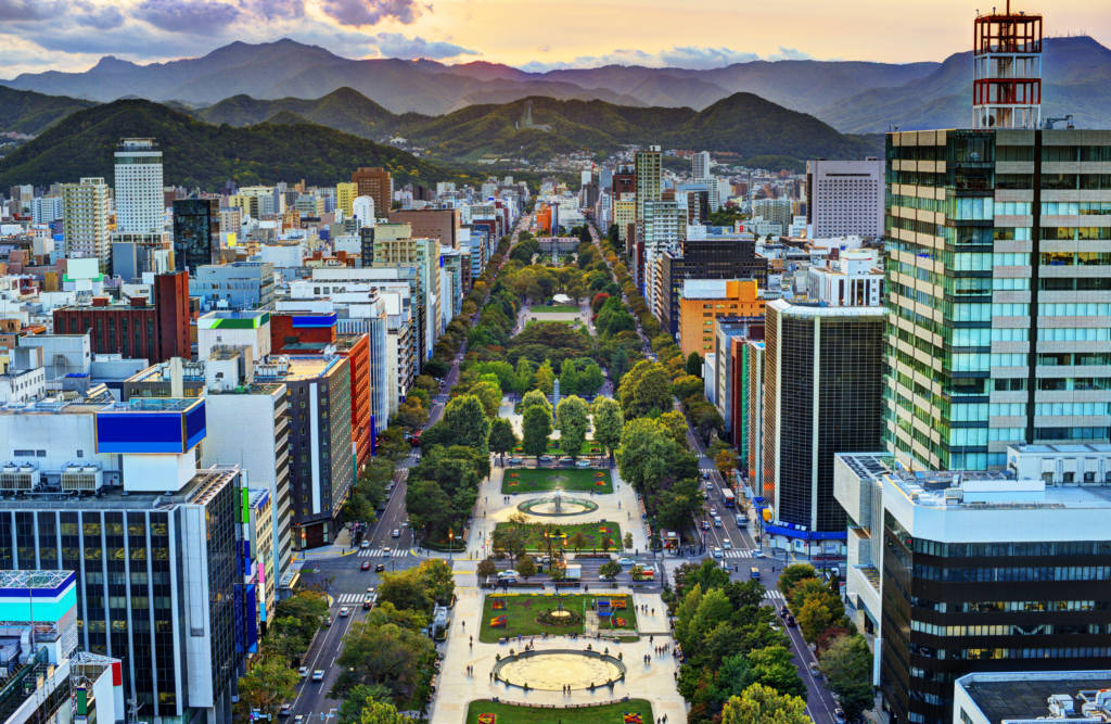 sapporo view over odori park