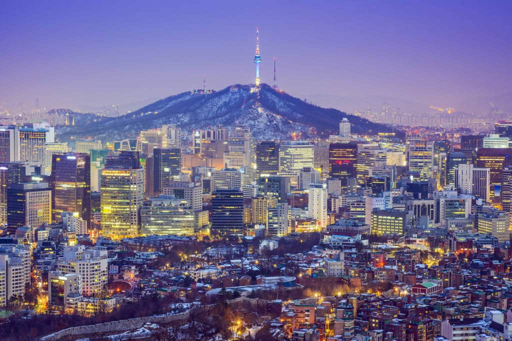 seoul skyline evening