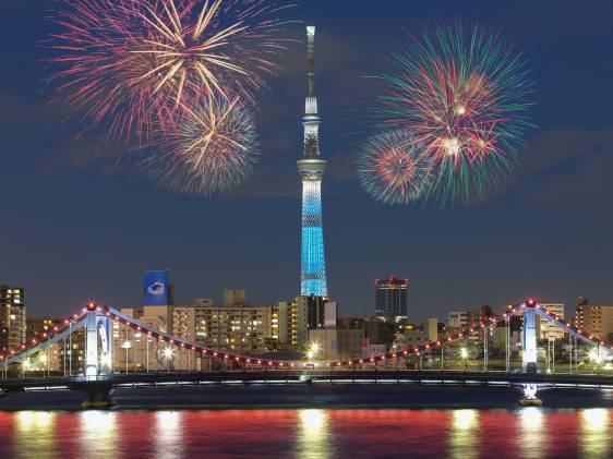 summer fireworks in Tokyo