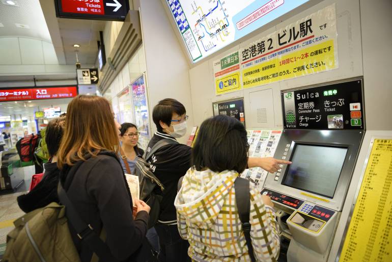 Buying train tickets or travel cards