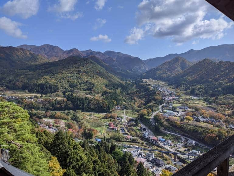 從山寺眺望出去的山形縣鄉村風景