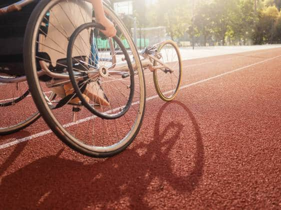 wheelchair on track