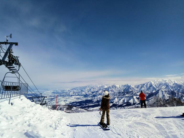 A view from the top of a slope at Gala Yuzawa